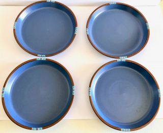 Set Of 4 Dansk Mesa Sky Blue Dinner Plates Made In Portugal