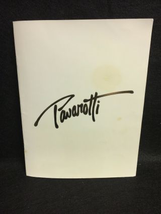 1985 Luciano Pavarotti Program W/autograph & Ticket Stubs A1