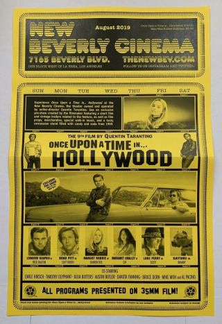 Once Upon A Time In Hollywood Tarantino Beverly Cinema Calendar August 2019
