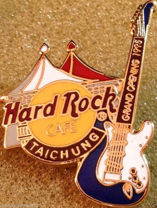 Hard Rock Cafe Taichung 1995 Grand Opening Go Pin Memorial Temple & Guitar 9547