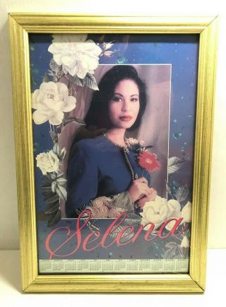 Rare Vintage 1996 20”x14 Selena Quintanilla Perez Flower Picture Frame Calendar