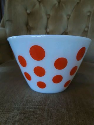 Vintage Fire King Polka Red Dot Mixing Bowl Small No Flaws