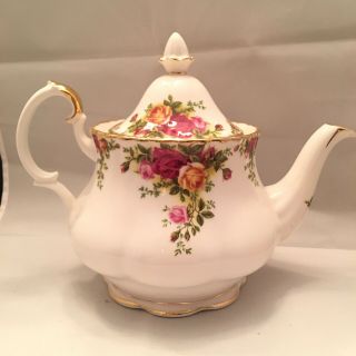 Rare Royal Albert Old Country Roses Large Teapot Porcelain Shabby Chic