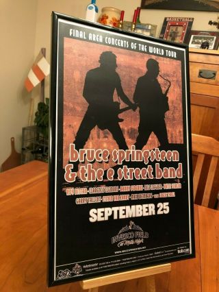 Big 11x17 Framed Bruce Springsteen " Live In Denver 2003 " Concert Tour Lp Poster