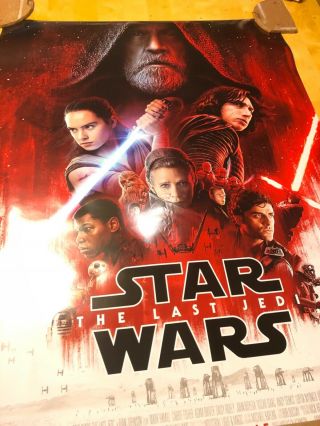 Star Wars The Last Jedi Theatrical Final Payoff Poster 27x 40 Double Sided