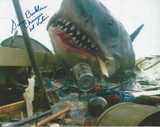 Jaws 1st Victim Autographed 8x10 Photo Shark Attacking The Boat