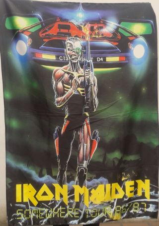 Iron Maiden Somewhere On Tour 86/87 Flag Cloth Poster Wall Tapestry Banner Cd
