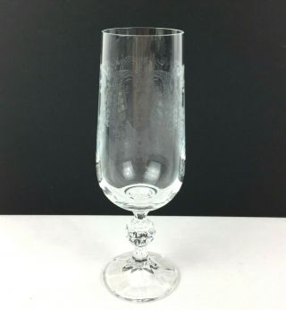 Vintage Cascade Fine Lead Bohemia Crystal Box of 6 Champagne Flutes Glasses 5