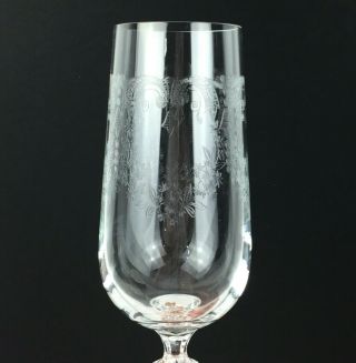 Vintage Cascade Fine Lead Bohemia Crystal Box of 6 Champagne Flutes Glasses 6