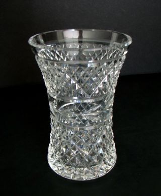 Waterford Crystal Glandore Pattern Cut Glass Flower Vase Ireland 6 "