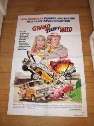 Grand Theft Auto Ron Howard 1977 Poster Car Racing