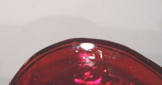 Very Rare Joe St.  Clair Art Glass Red Carnival Iridescent TIE CLIP BOLO w/ Cord 6