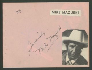 Mike Mazurki And Olga San Juan Signed Album Page - Vintage Autographs