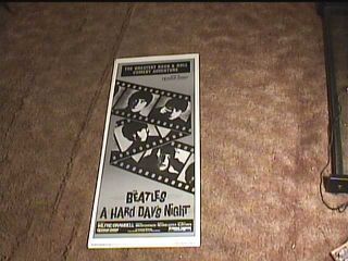 Beatles Hard Days Night R82 Orig Rolled Insert 14x36 Movie Poster