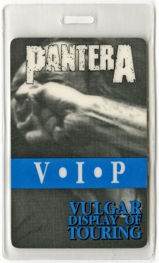 Pantera Authentic 1992 Concert Laminated Backstage Pass Vulgar Display Tour Vip
