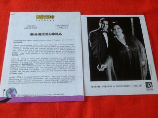 Queen - Freddie Mercury - Hollywood Records Press Release & Glossy Picture Ex