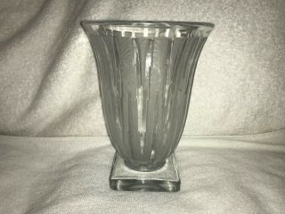 Verlys Trophy Vase Cut Crystal Acid Etch Design Large