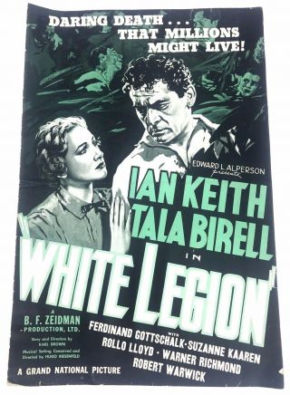 Tala Birell,  Ian Keith,  " White Legion 1936 Vintage Press Book