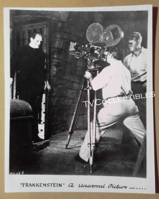 8x10 Photo Frankenstein Boris Karloff Monster Behind The Scenes Horror