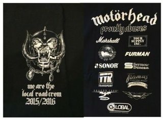 Motorhead Local Crew Shirt From Their Last U.  S.  Tour Ever 2016 Size Xl