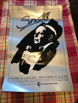 1981 Rock Roll Concert Poster Frank Sinatra The Hartford Civic Center