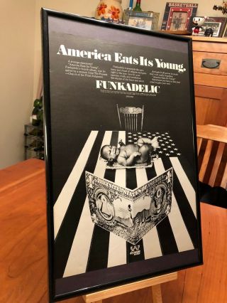 Big 11x17 Framed Funkadelic " America Eats Its Young " Lp Album Cd 45 Promo Ad