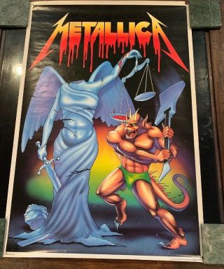 Metallica Band Poster Lithograph Bigfoot 1980’s Harron Justice Demon