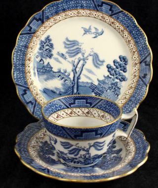 Booths Real Old Willow Blue Cup & Saucer,  Salad Plate A8025