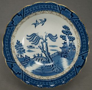 Booths Real Old Willow A8025 Ironstone Blue & Gold 8 1/2 Inch Bowl Circa 1944,