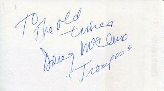 Doug Mcclure Autograph Tv Western Actor As Trampas On The Virginian Signed Page