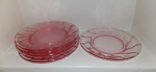 (6) Pink Fostoria Jamestown 8 1/2 " Plates