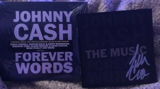 Johnny Cash Signed " Forever Words " Signed John Carter Cash Cd Booklet & Cd