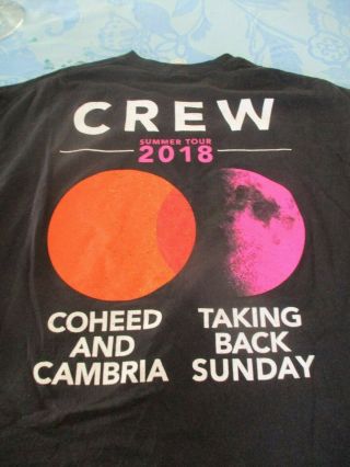 Coheed Cambria Mastadon Tour 2018 Xl Crew T - Shirt Rare Taking Back Sunday