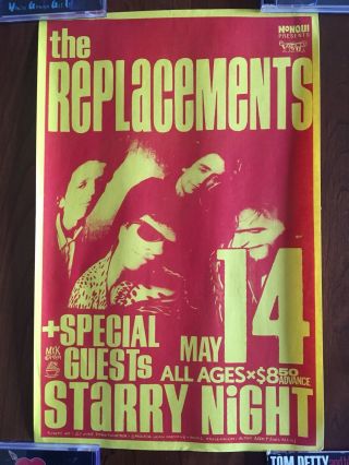 The Replacements Concert Poster May 14,  1989 Portland,  Ore Starry Night