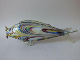 Tall Collectable Italian Murano Lead Art Glass Fish Flower Vase 2 Way Uk Pp