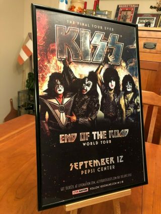 Big 11x17 Framed Kiss " Live In Denver - End Of The Road 2019 " Concert Tour Poster