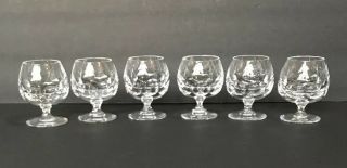 Set Of 6 Atlantis Cut Crystal Snifter Brandy Cognac Whiskey Evora Pattern