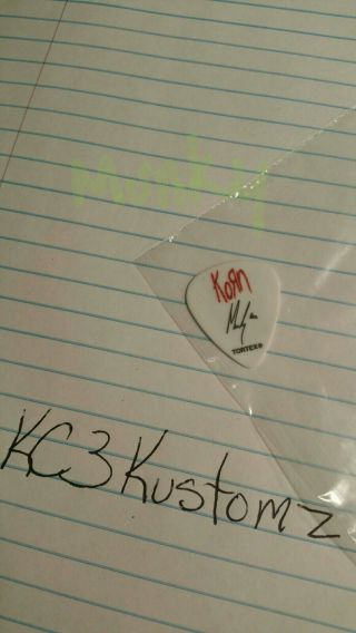 Korn " Munky " Guitar Pick 2019 North American Tour With Alice In Chains
