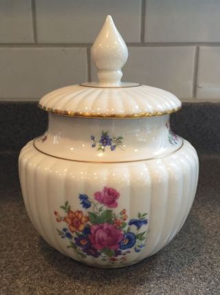 Lenox Rose Patterned Numbered Candy Jar With Lid