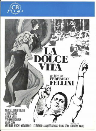 G8128 La Dolce Vita Federico Fellini Anita Ekberg Spanish Pressbook