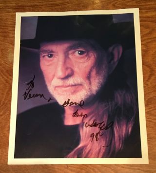 Willie Nelson Autographed Signed Vintage Photo Rock N Roll Hof Cowboy Legend