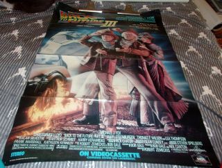 Back To The Future 3 Movie Rental Poster 1990 Sci Fi Rare Collectible J Fox