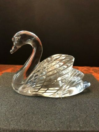 Waterford Society Crystal Legends And Lore Large Swan 1996 5 " Length,  Dual Marks