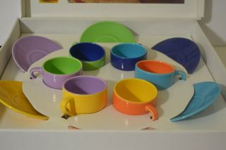 Pagnossin Demitasse /espresso Cups With Saucers Nib - The Rhythm Of Colors