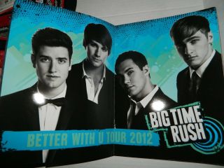 BIG TIME RUSH Better With U Tour 2012 Large PROGRAM BOOK Posters BTR Rare 3