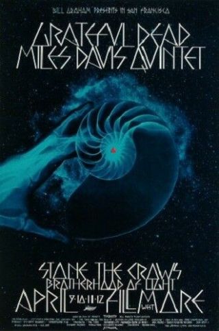 Grateful Dead Poster Miles Davis Quintet 1970 Fillmore West Bg227 - 3 David Singer
