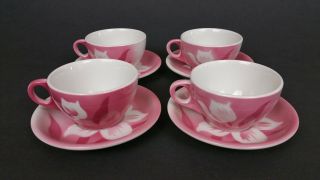 Jackson China Airbrushed Pink Cup Saucer Springsong Floral Restaurant Ware