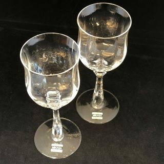 2 Mikasa Seville Crystal Water Goblet Optic Glasses Multi Sided Stemware 8 1/8 5