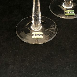 2 Mikasa Seville Crystal Water Goblet Optic Glasses Multi Sided Stemware 8 1/8 6