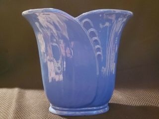 Vintage Frankoma Pottery Blue Pre - Mid Century Vase
